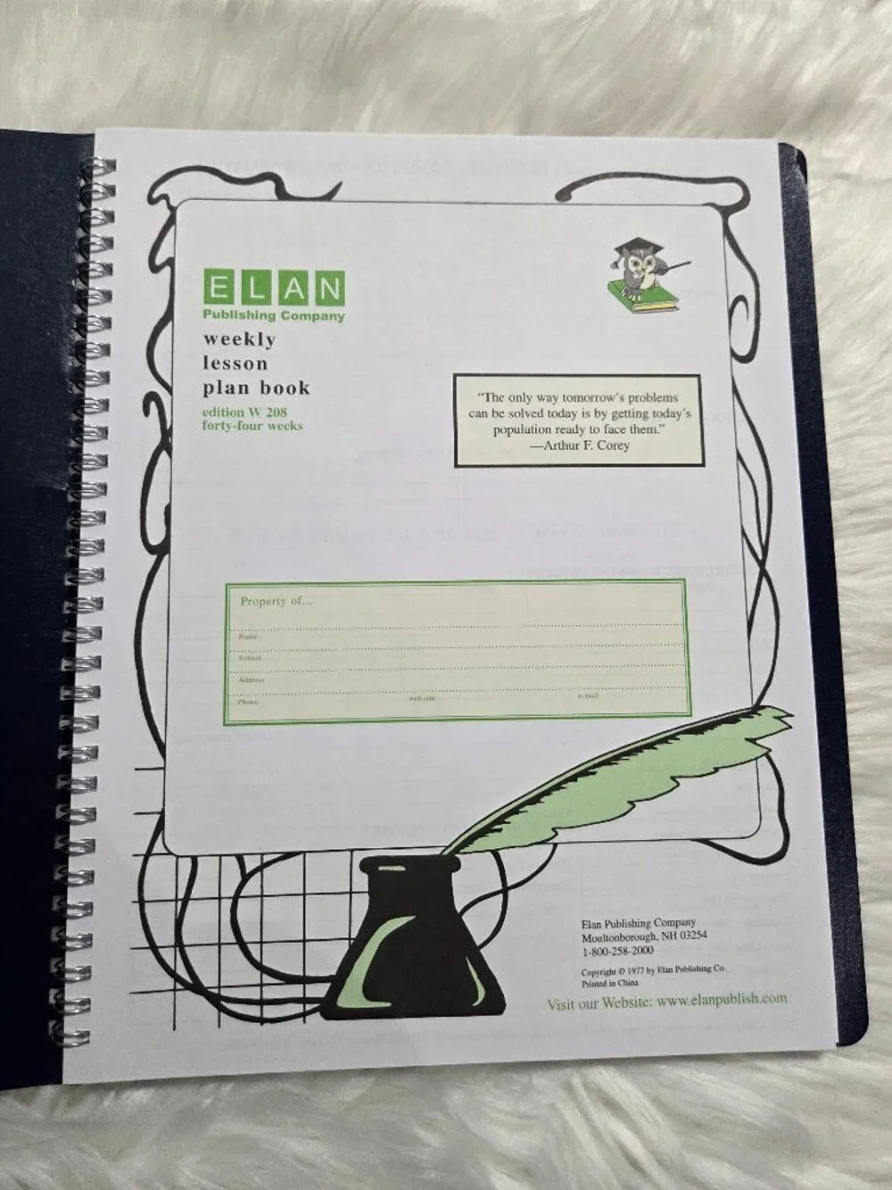 Elan Weekly Lesson Plan Teacher Book W208 Edition